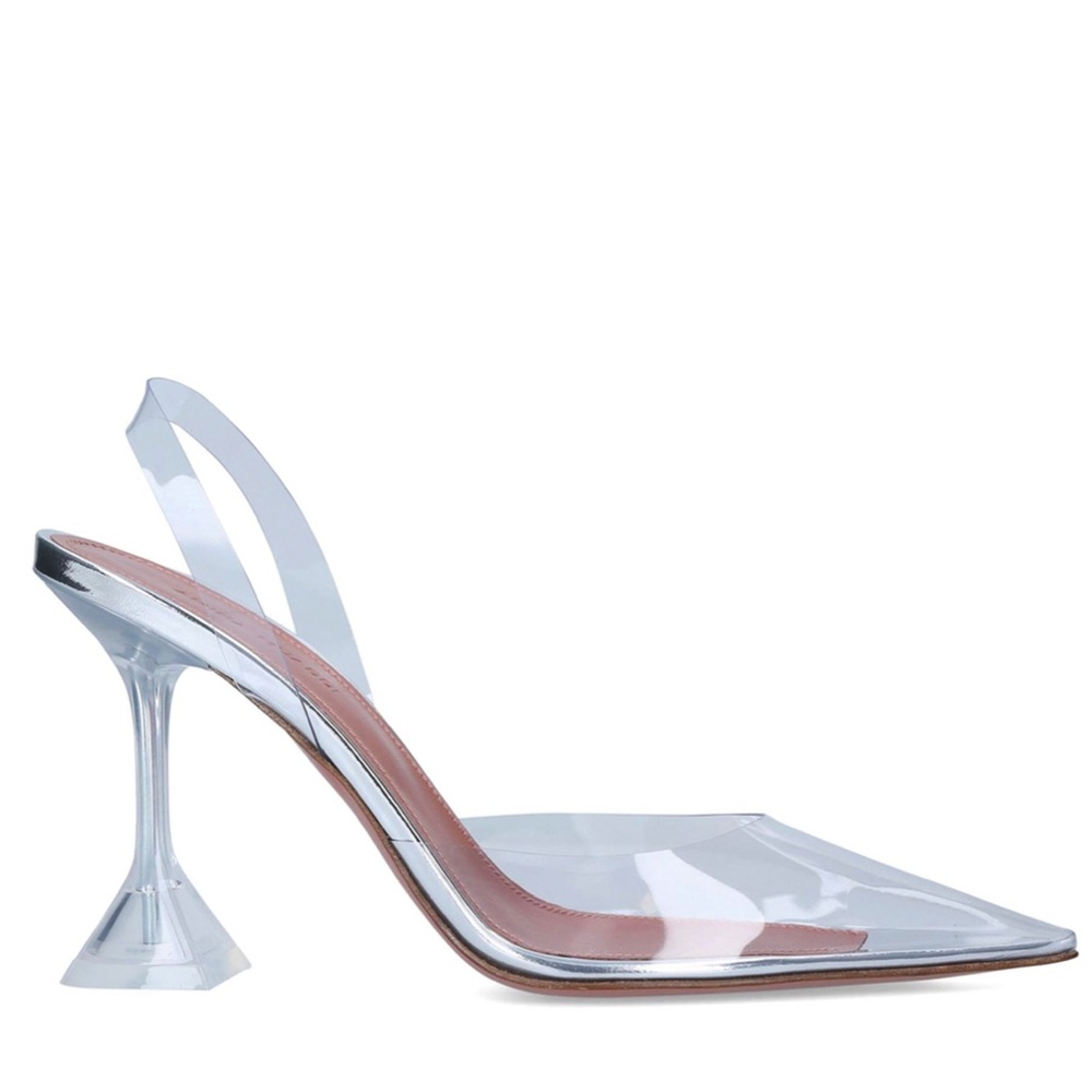 Amina muaddi Transparent Holli Slingback Pumps 95 - Picture 3 of 4